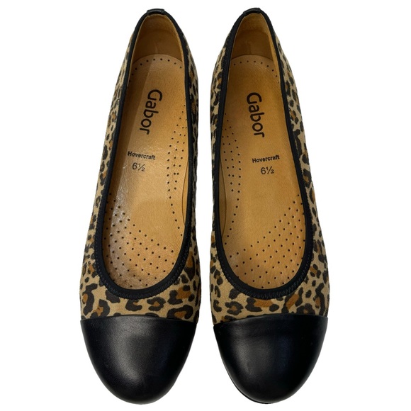 Gabor Hovercraft Leopard Print Cap Toe Ballerina Flats - Picture 2 of 8